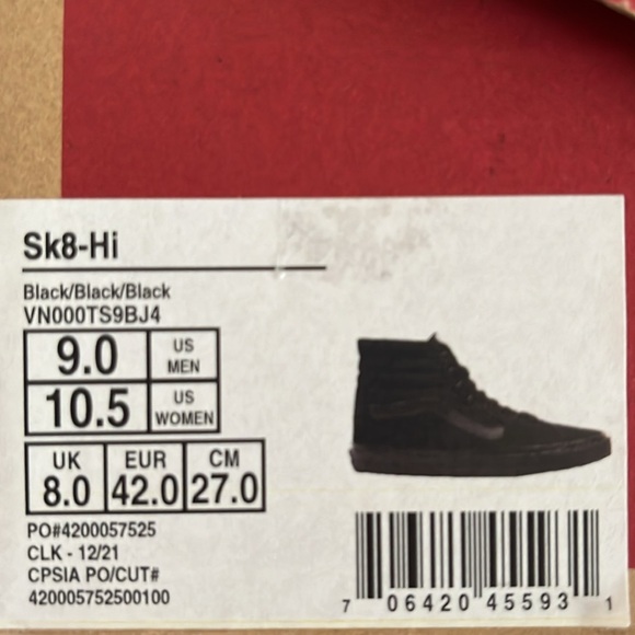 Vans Sk8 Hi Sz 9 - Picture 7 of 7